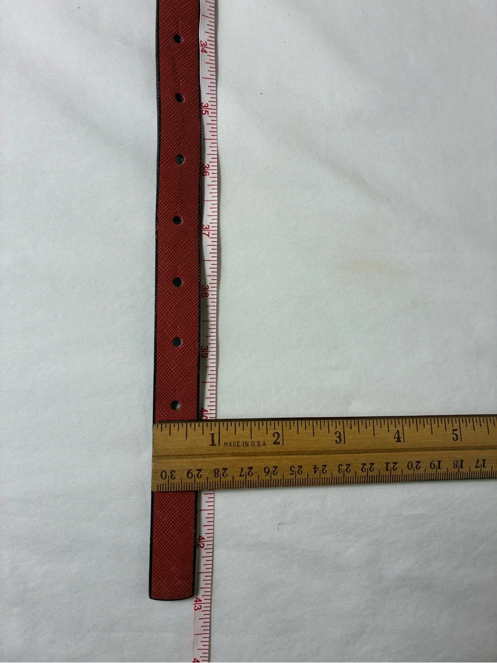 Womens belt 43” long Red Faux Leather Anchor Buckle Sailor Girl Nautical Beach